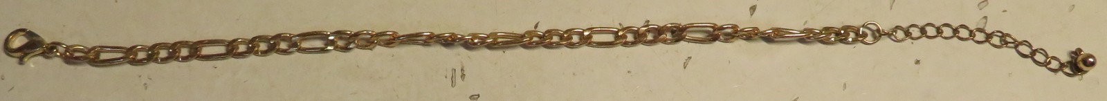 Vintage 7-9″ Adjustable Extender Figaro Link Bracelet Gold Tone Lobster Clasp GU