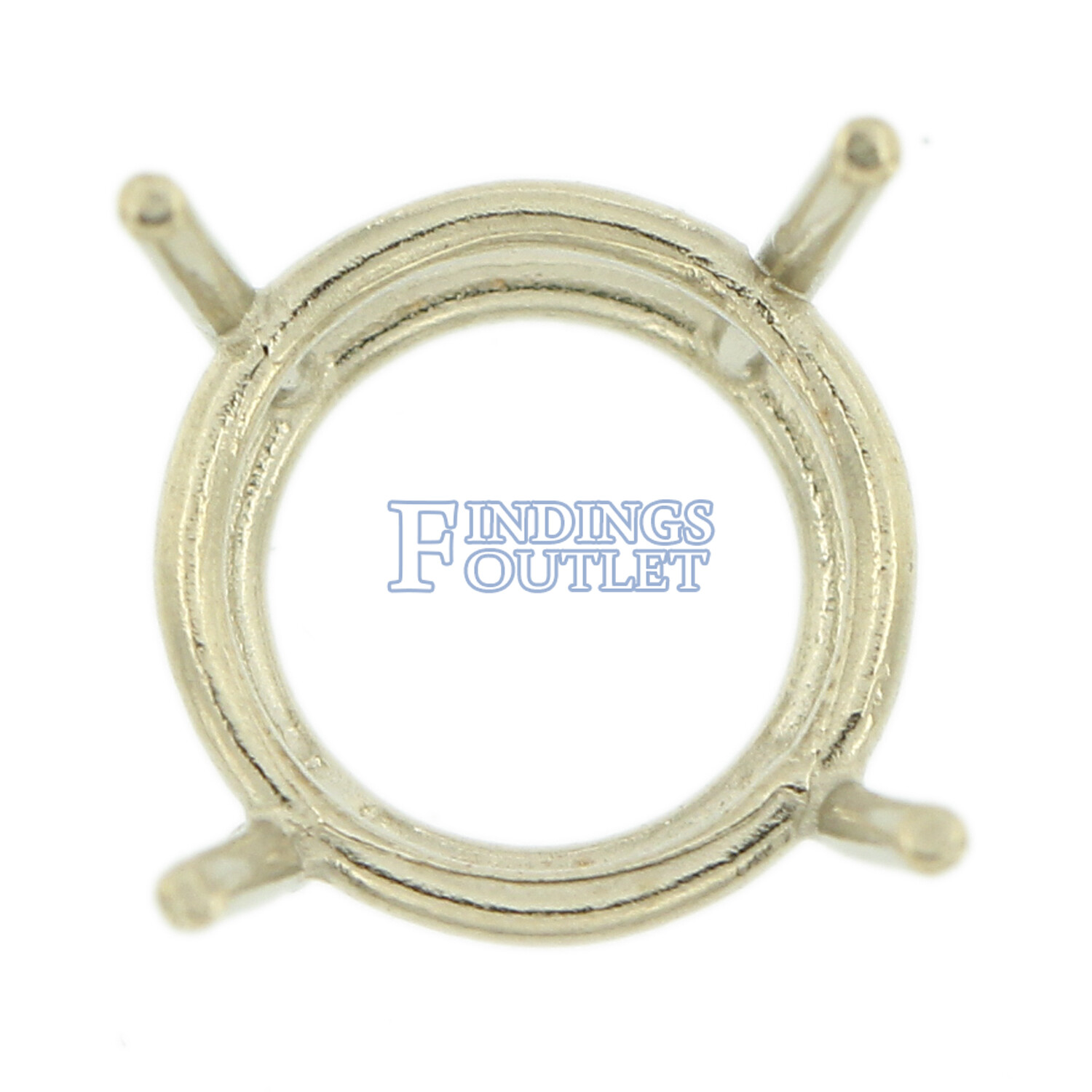 14K White Gold Round Wire Basket Setting Mounting 4 Prong 0.02ct – 38.00ct