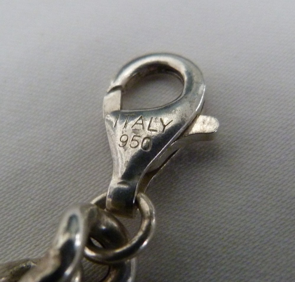ITALY MILOR 925 STERLING SILVER LARGE LINK CHAIN CHUNKY BRACELET 8″ LONG