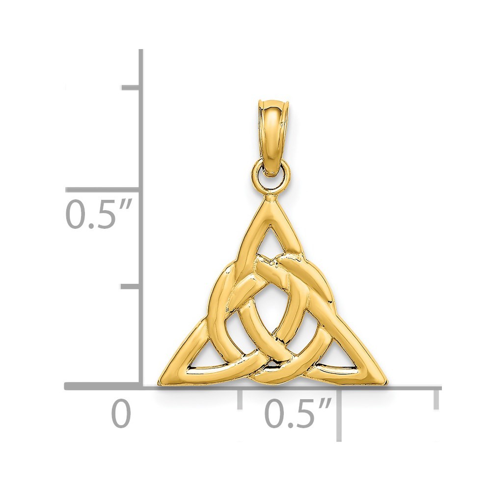 14k Yellow Gold Small Celtic Trinity Knot Charm Pendant 2gm