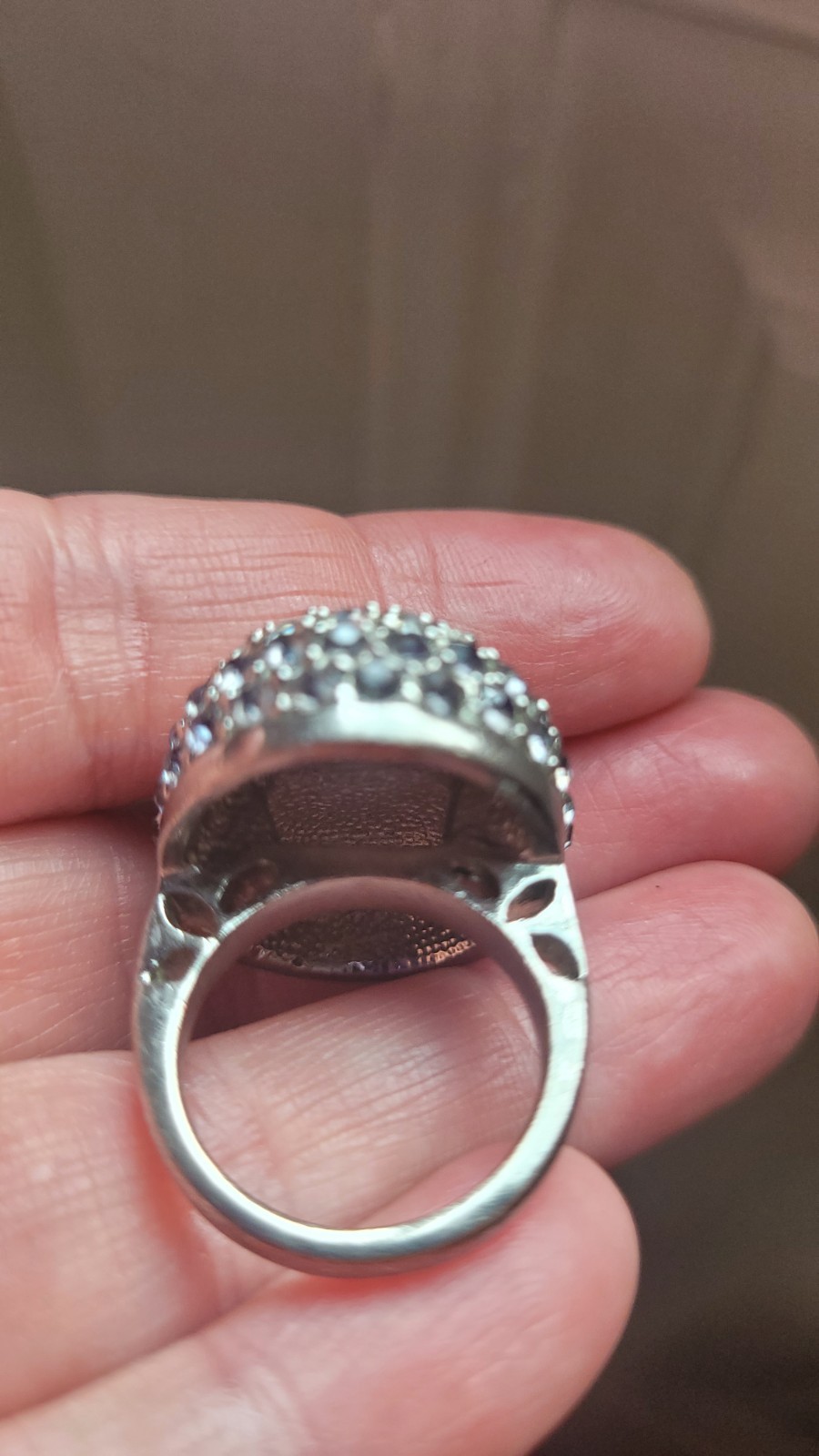Arnold Scaasi Extravagant Large Designer Jeweled Vintage Cocktail Ring Size 7 US