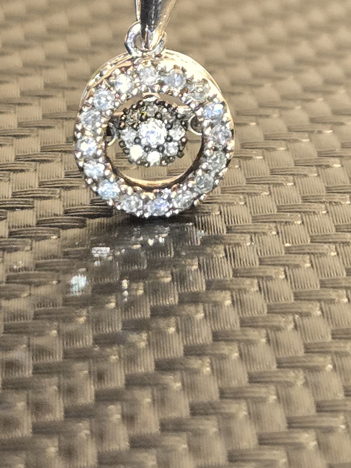 OTC Maker -925 Sterling – Floating Diamond Round Halo Necklace – 18in