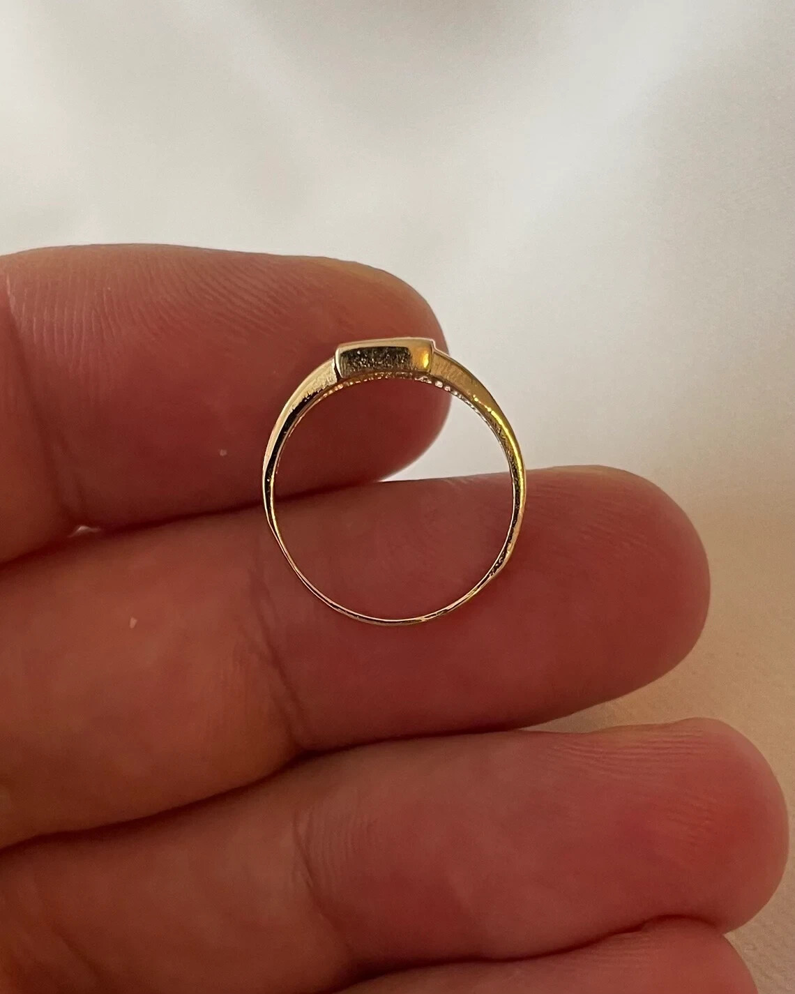 Square Signet Moissanite Ring Gold plated 925 silver Birthday gift for husband