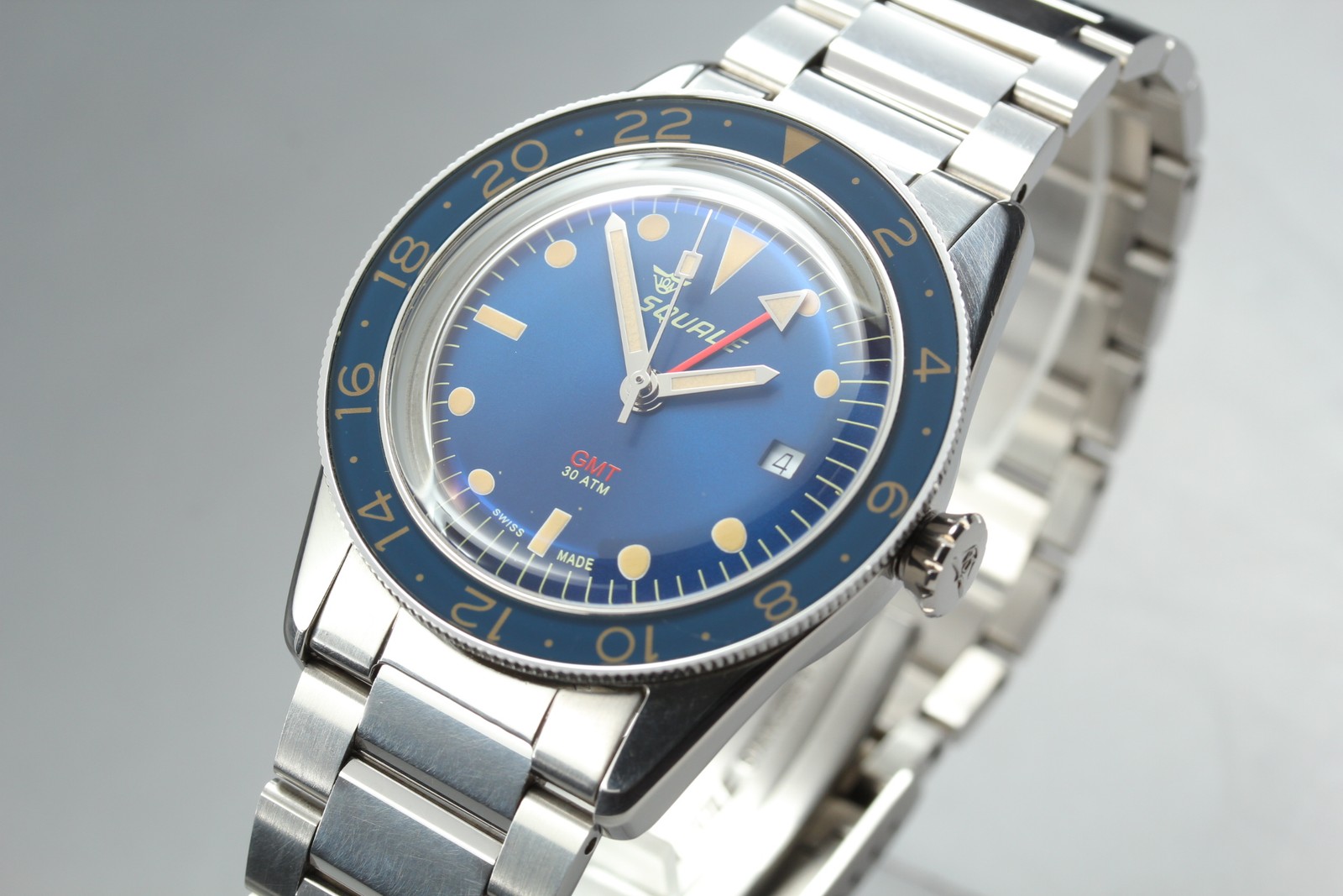 [ w/Box ] SQUALE SUB-39 GMT BR22 Automatic Date Blue Dial Swiss Made Men’s Watch