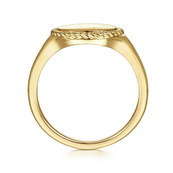 New Gabriel & Co.14KGold Round Ring with Twisted Rope Frame LR51879Y4JJJ