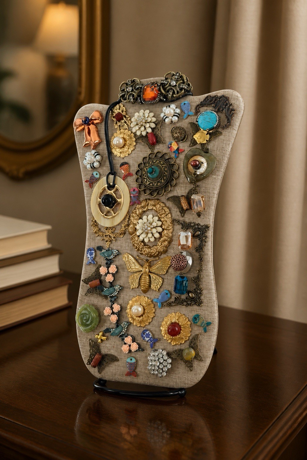 Assemblage Jewelry Art Display