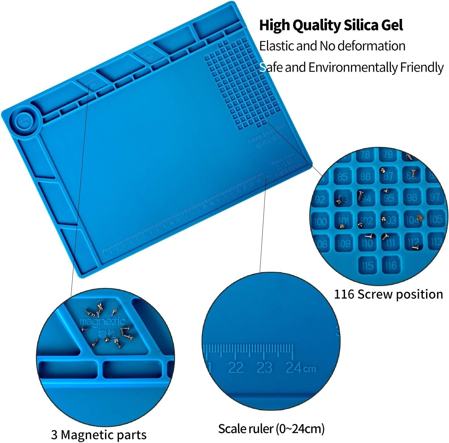 Watchmaker’s Silicone Rubber Bench Mat Pad Anti-Slip Jewelry Watch Repair Tools