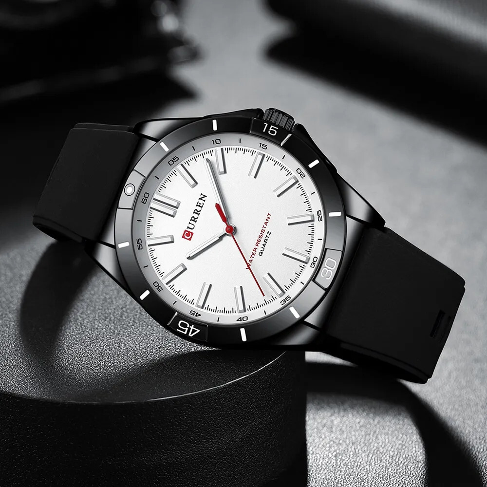 CURREN Men Quartz Watch Casual Business Wristwatch Boys Silicone Sport Watches