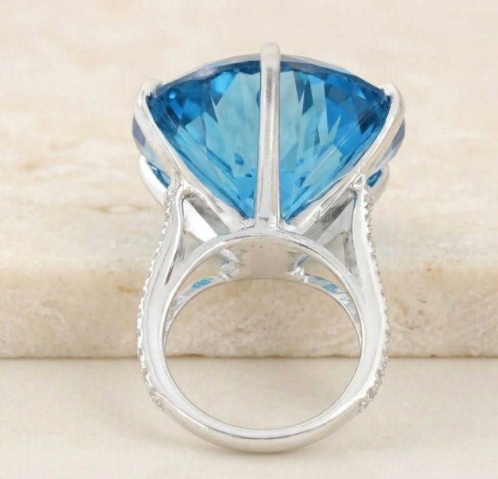 20.00CT Certified Blue Diamond Ring,Birthday Gift-Tariffs FREE & Matching Studs.