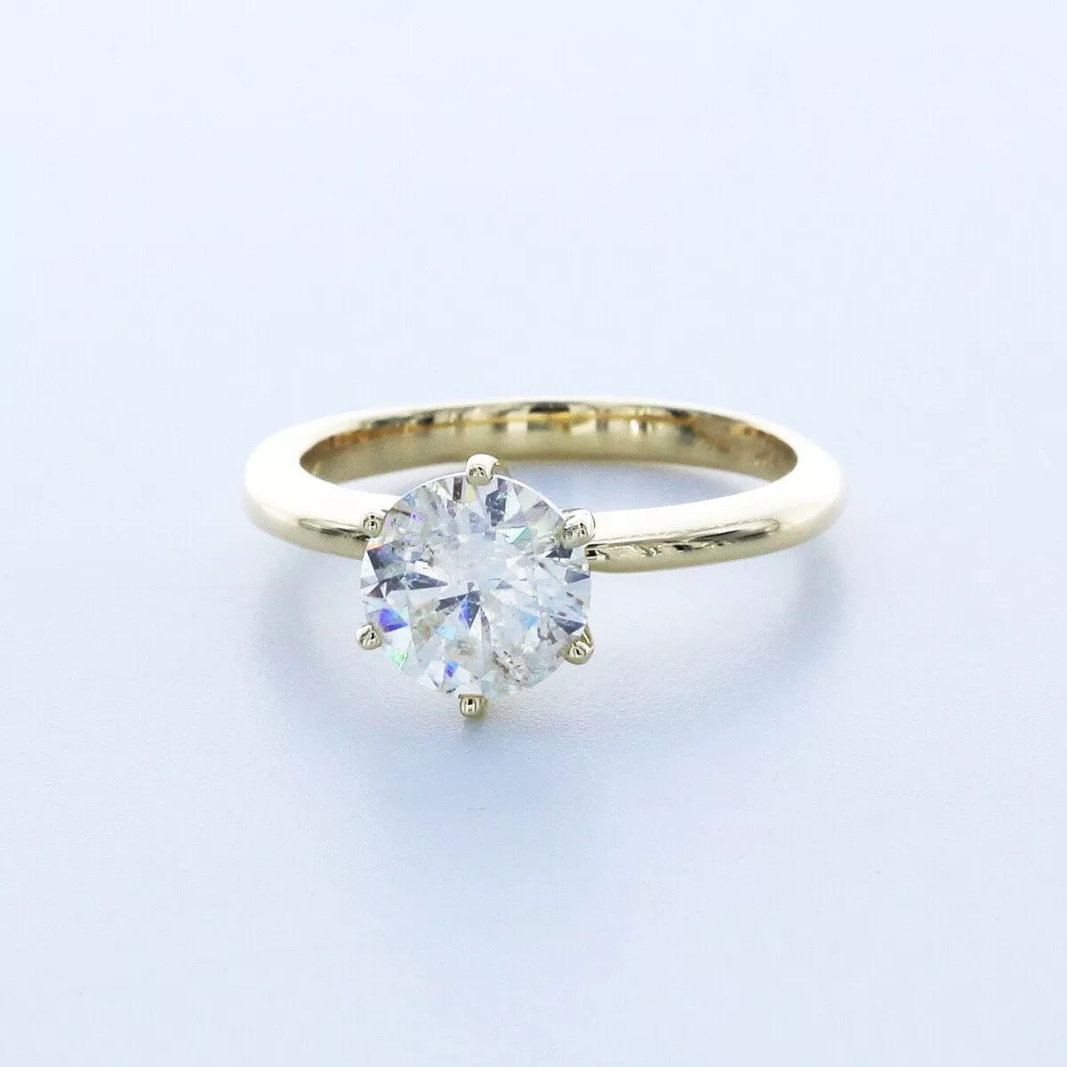 Solitaire Engagement Ring 14K Gold Classic 2.26 CT Round Lab-Grown Diamond J SI2