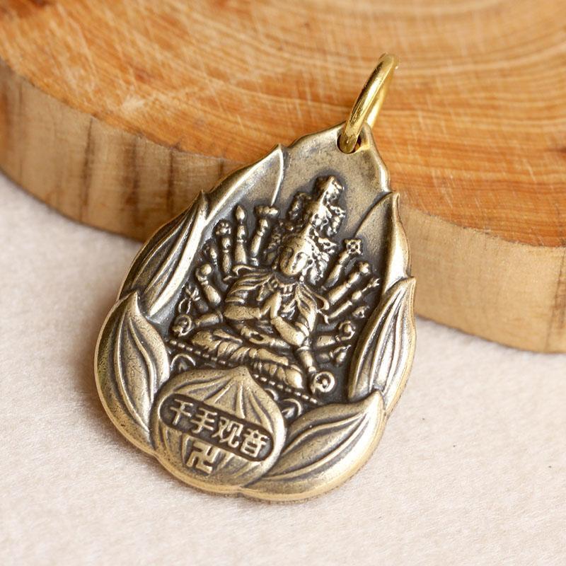 Brass Big Sun Buddha Statue, Eight Bodhisattvas Buddha Keychain