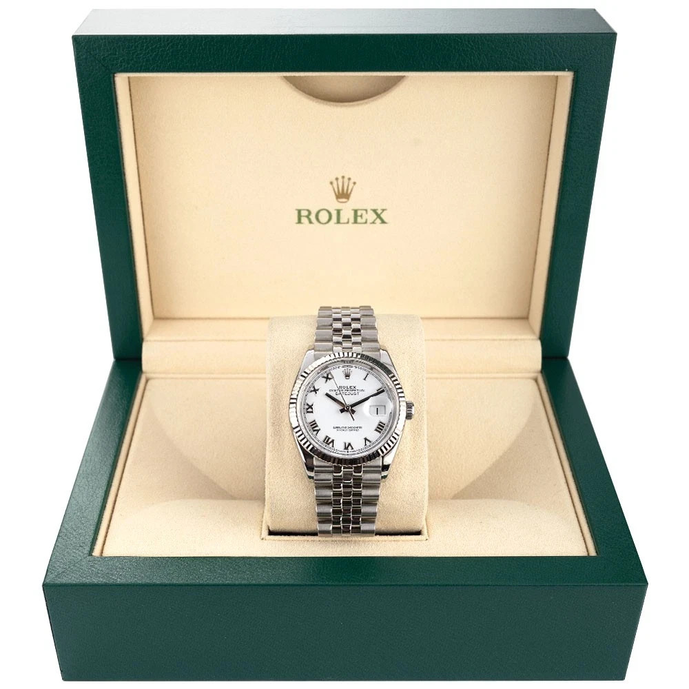 2024 MINT Rolex Datejust 36mm Roman Dial White Gold and Oystelsteel 126234