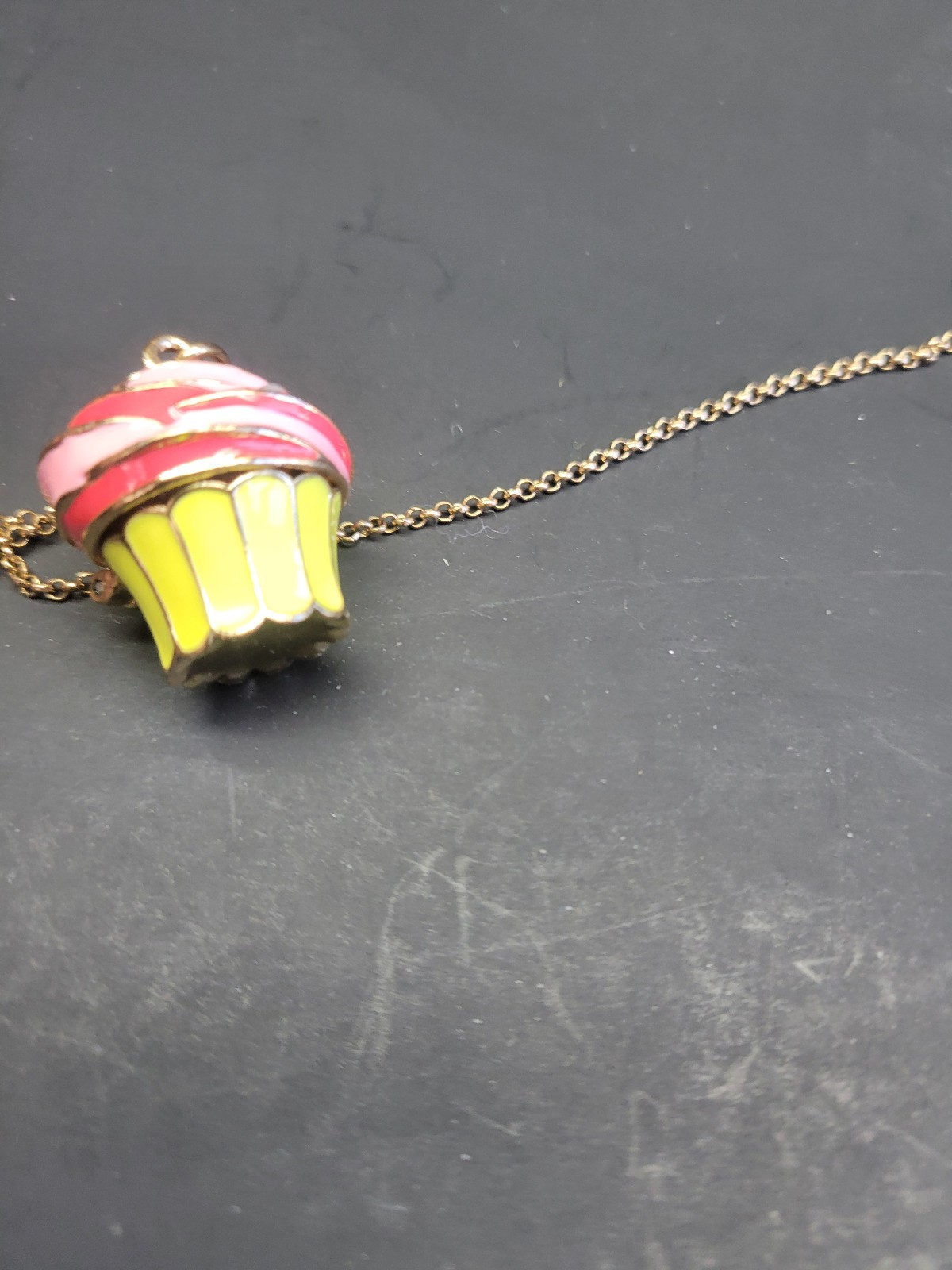 Betsey Johnson Metallic Xox Trolls Cupcake Pendant ** SEE DETAILS & PICS !! **