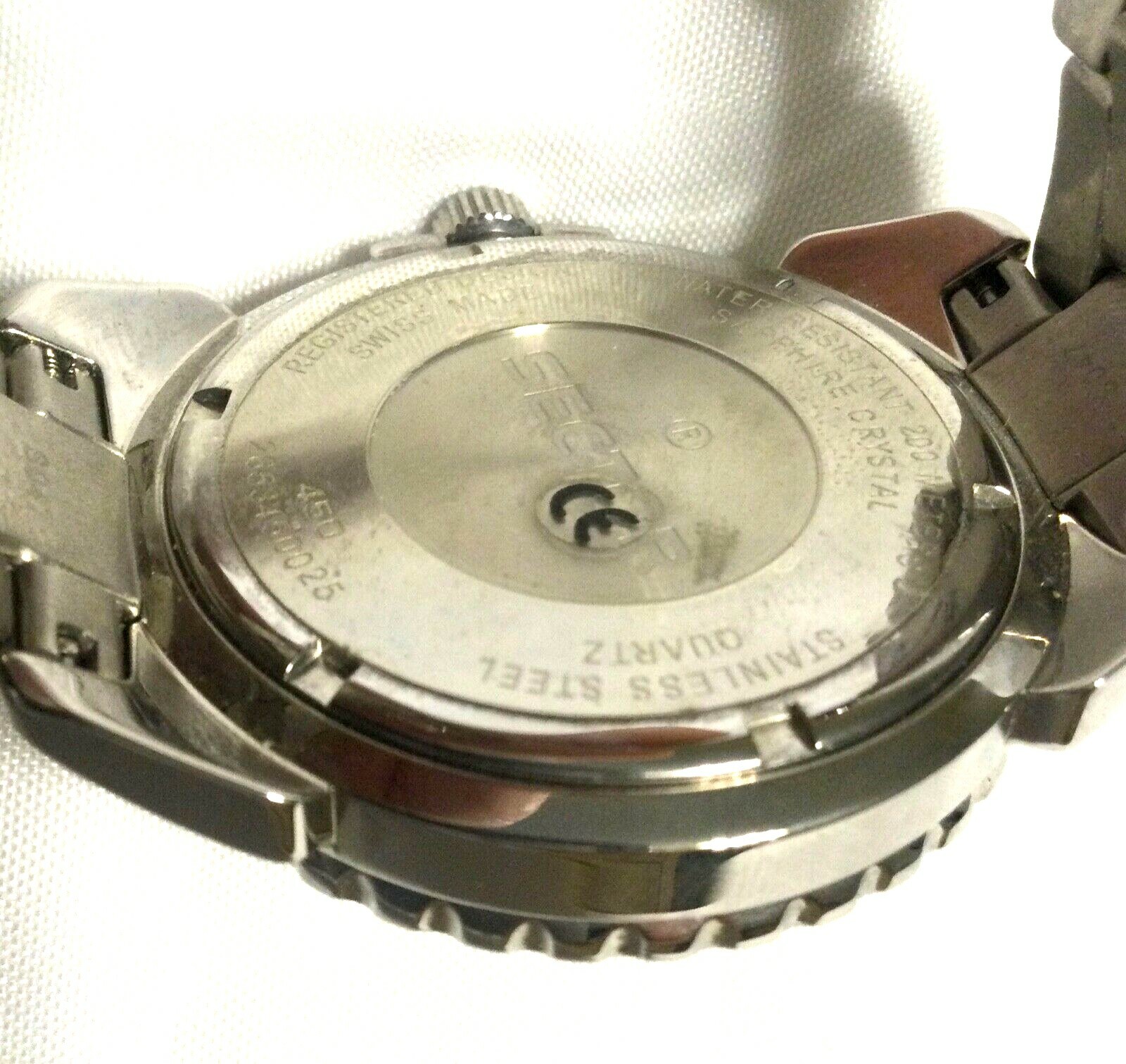SECTOR NO LIMITS 450 SWISS MADE DIVER WATCH Black Dial Silver Markers Stainless