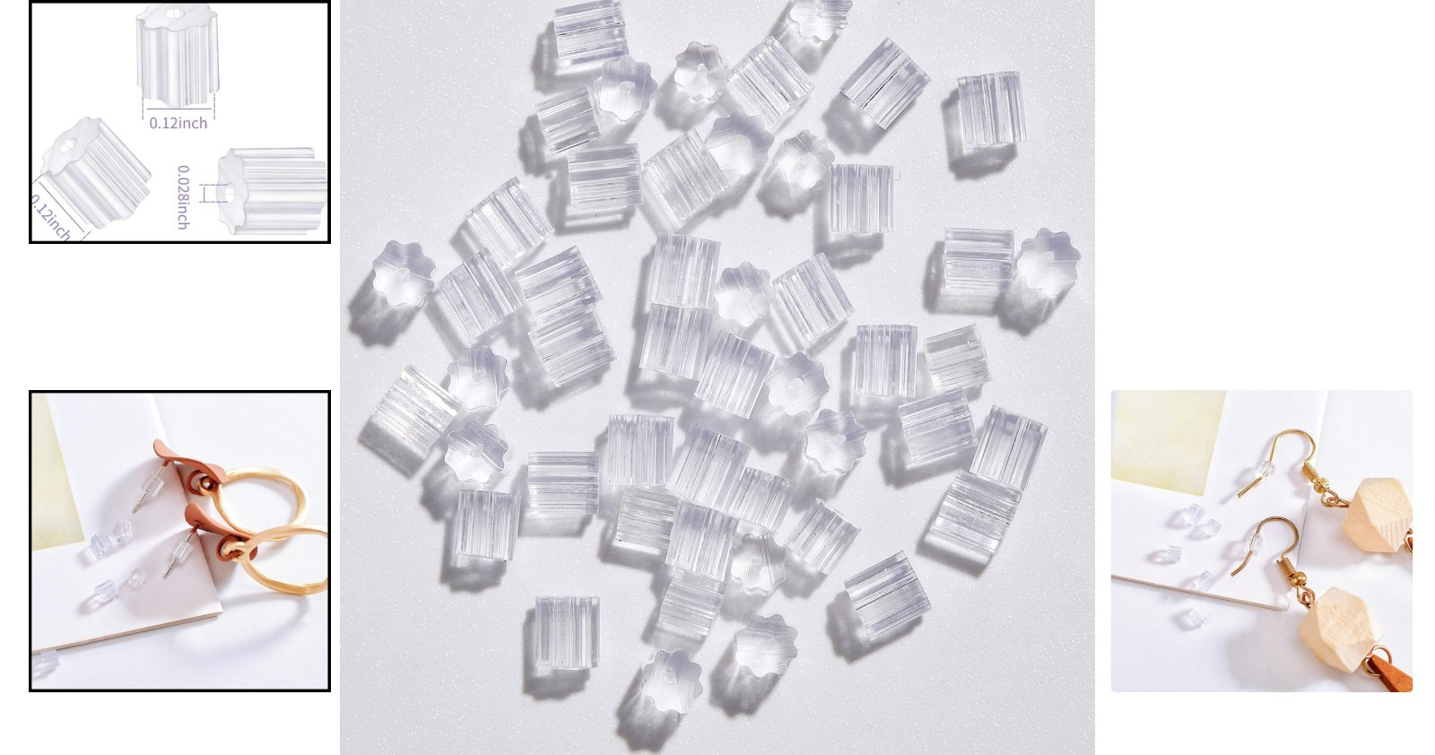 200PCS Hypoallergenic Silicone Earring Backs – Soft Clear Stoppers for Studs