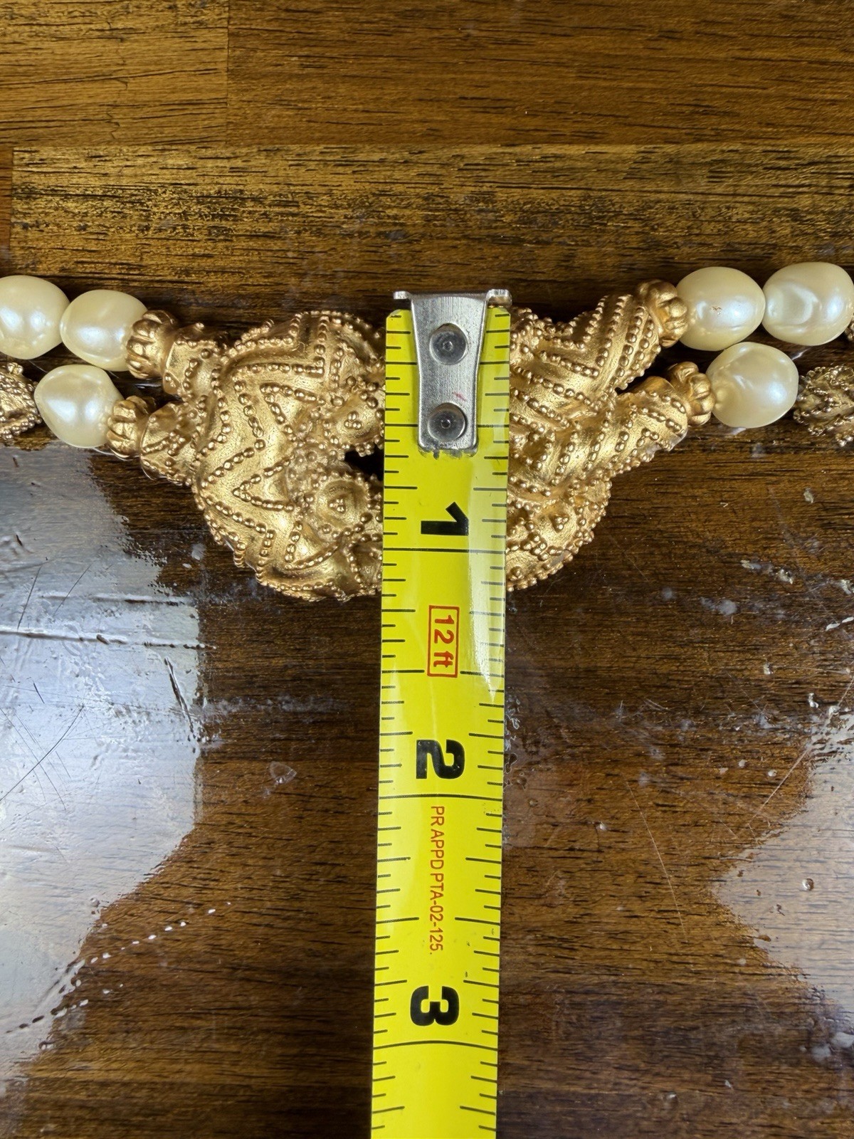 Franklin Mint Mary McFadden Beaded Pearl Necklace 1988 Etruscan Gold Plated