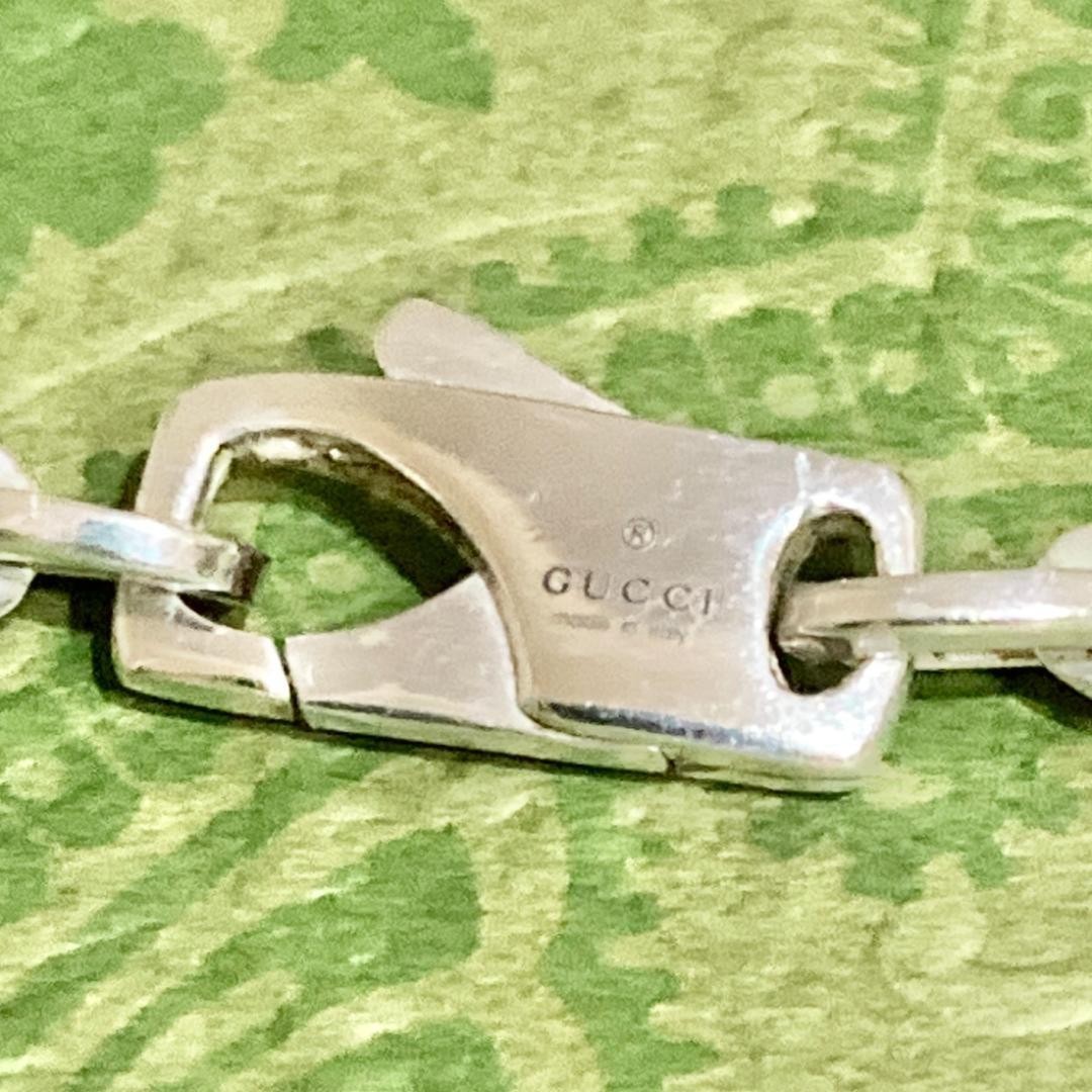 GUCCI Sterling Silver 925 Curb Chain Necklace 45cm 17.7in