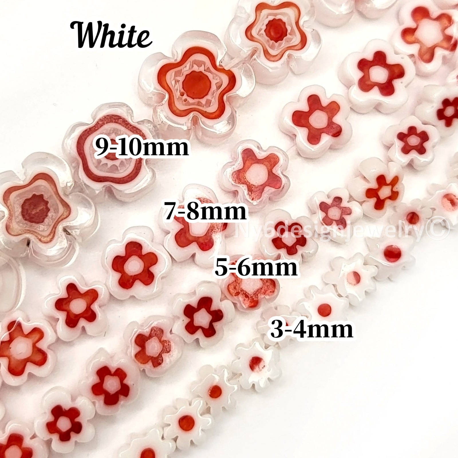 Flower Millefiori Murano Glass Lampwork Spacer Bead Crystal 15″ 4mm 6mm 8mm 10mm