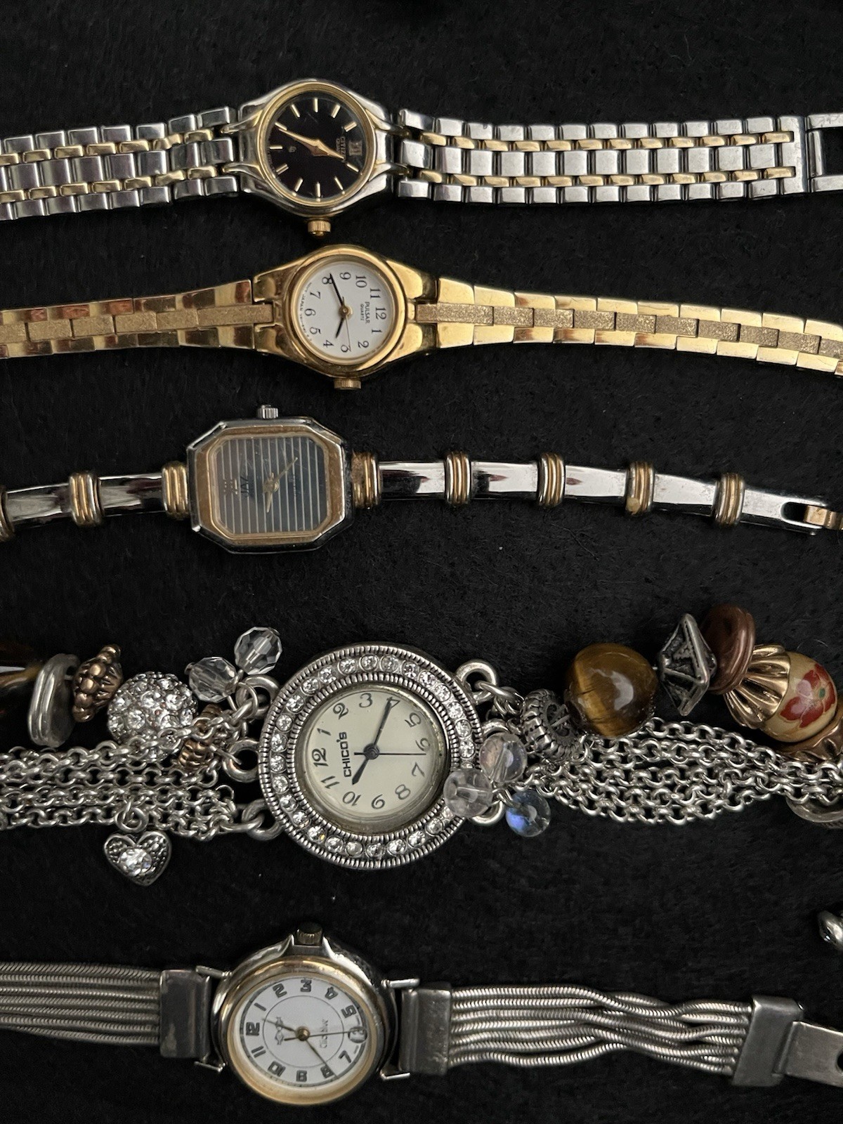 Lot of nine watches Timex Seiko Citizens Jaz Pendre Tense Pulsar and Fashion