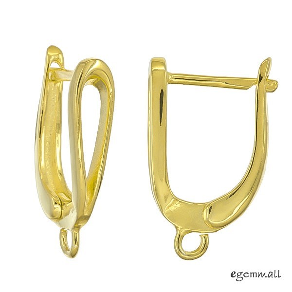 Gold Plated Sterling Silver Hinged Latch Back Earring Hook Connector #97557