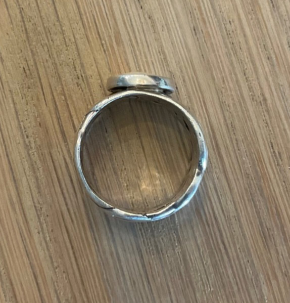 Vintage 925 Sterling Silver Woven Statement Ring White Mother of Pearl Sz 10.5