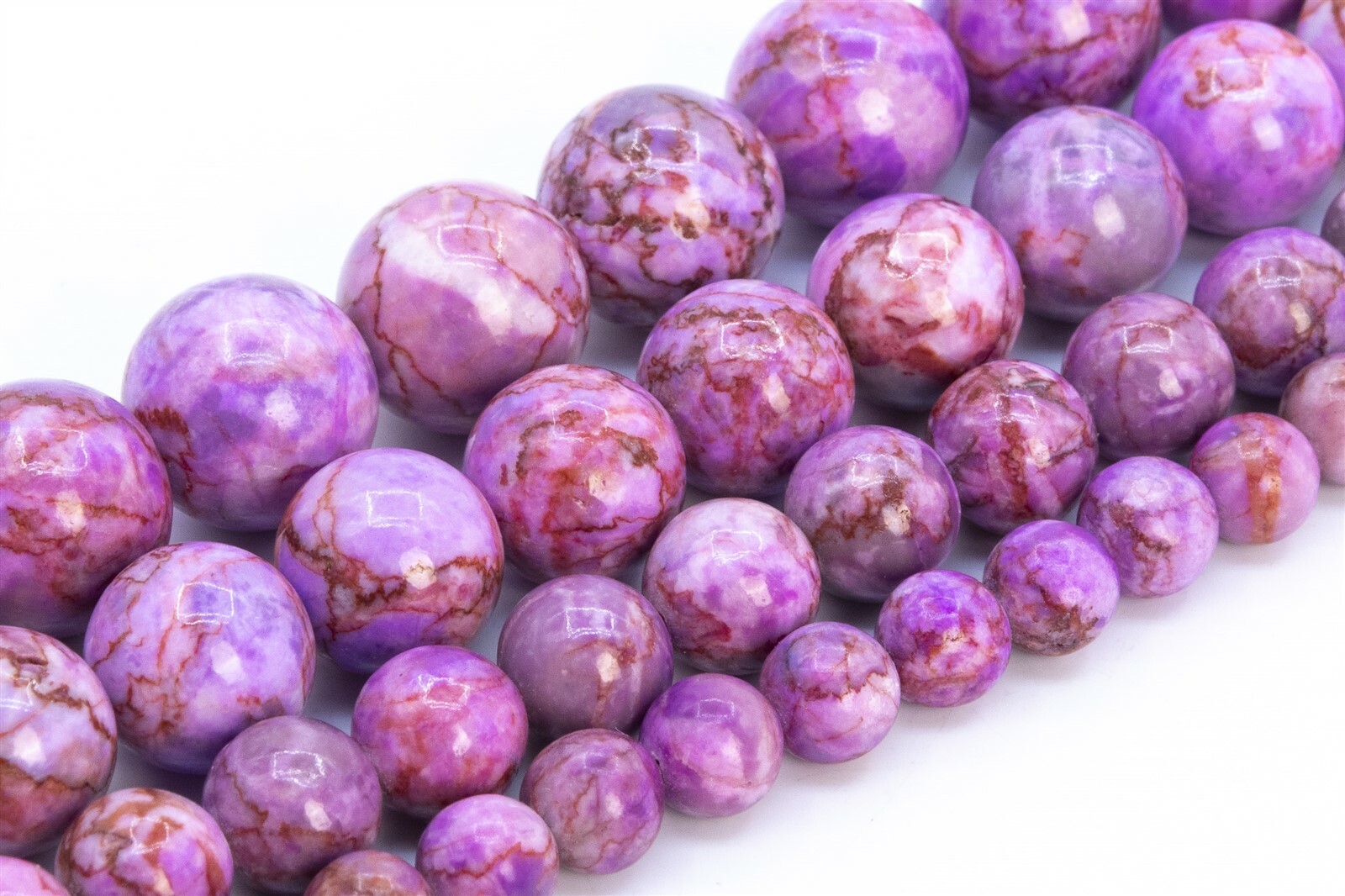 Pink Purple Magnesite Turquoise Beads Grade AAA Round Loose Beads 6/8-9/10/12MM