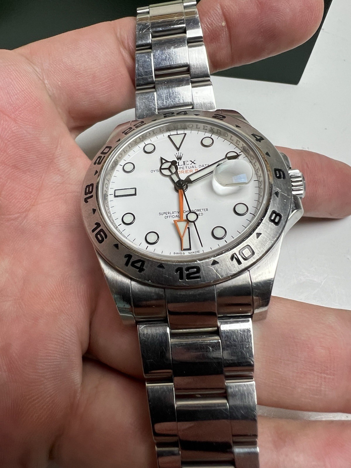 Rolex Explorer II 216570 42MM White Polar Dial Oyster Steel Box