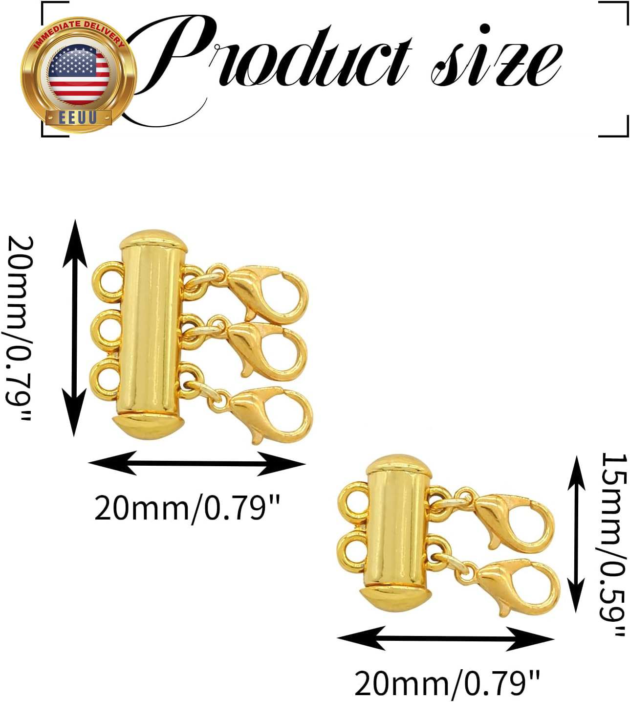4Pcs 2 Sizes Necklace Layering Clasps, 2 Colors Layered Necklace Clasp, Multi St