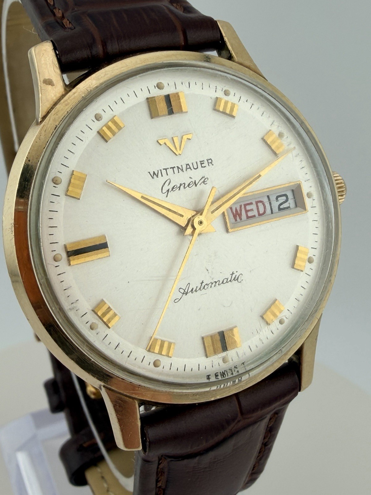 Vintage Wittnauer Genève Automatic Day Date Men’s 10K Gold Filled Watch