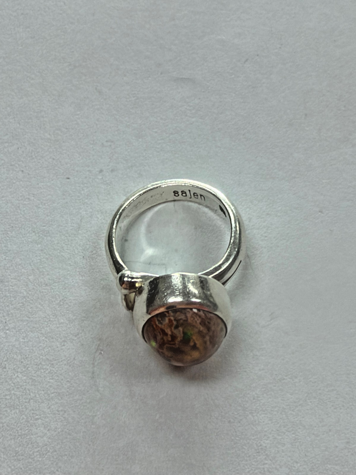 Sajen Sterling Silver Ring (Size 5) with Opal [076DUW]