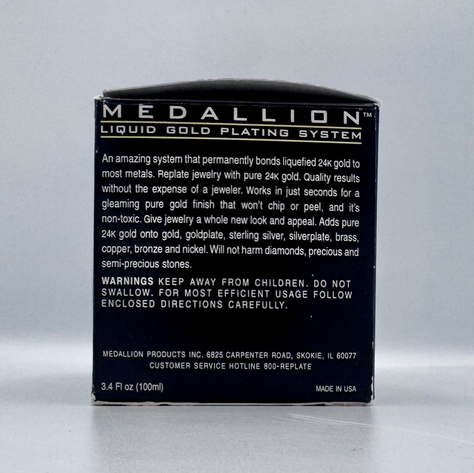 Medallion Liquid Gold Plating System Contains Pure 24K Gold, Brand New Open Box