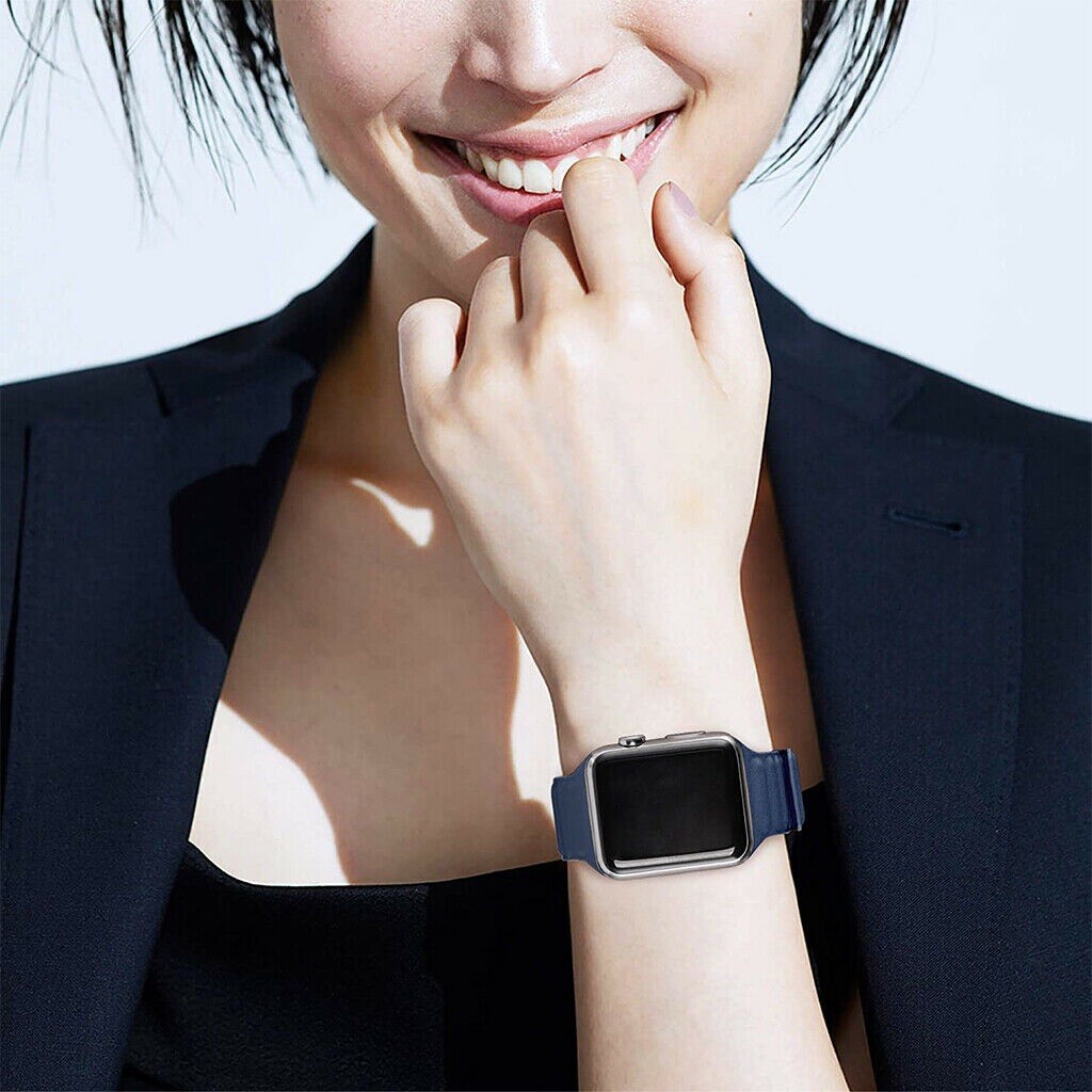 For Apple Watch Leather Magnetic Loop Band 42mm 38mm 44mm 40mm Series 6/5/4/3/2