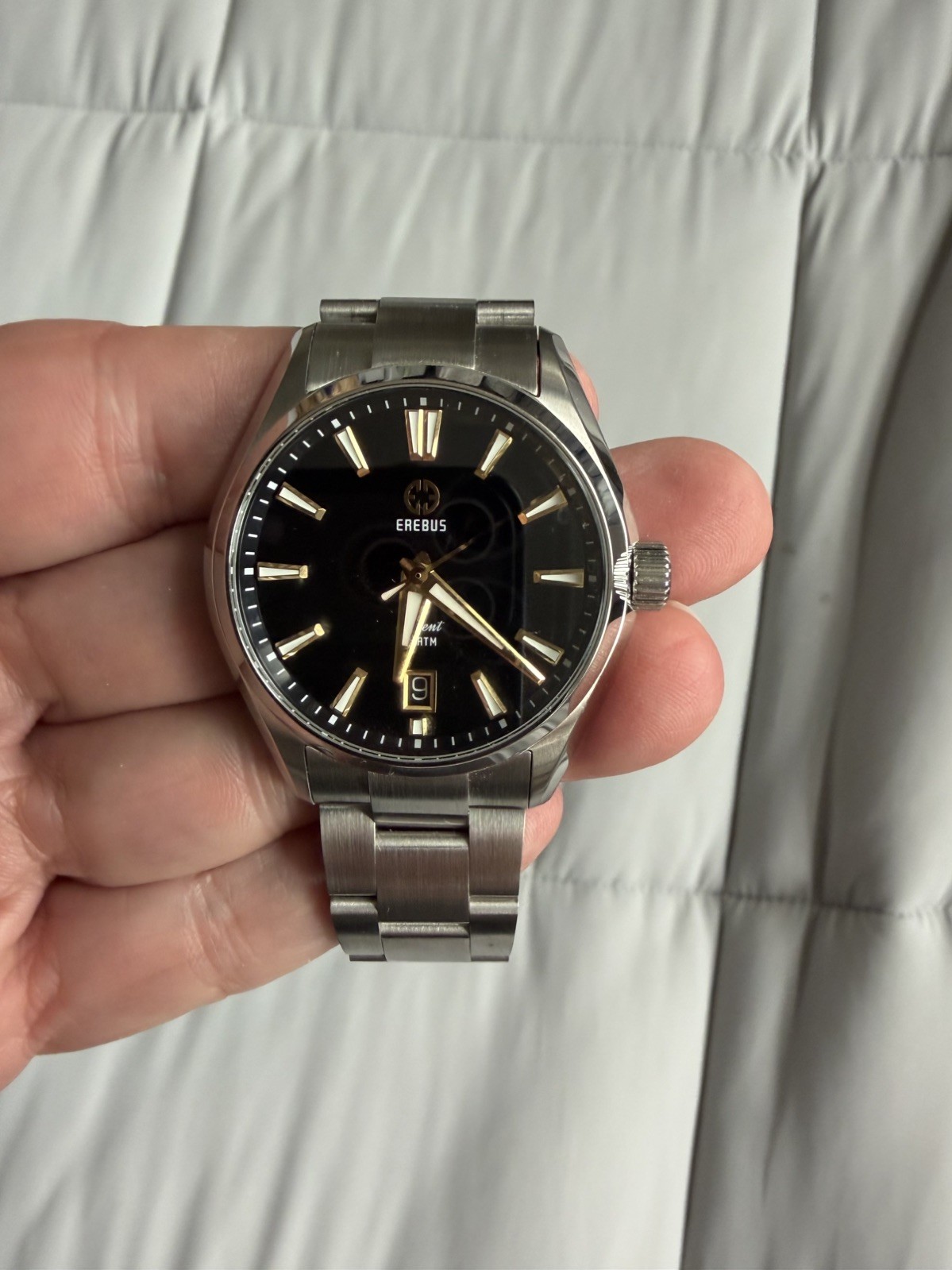 Erebus Watches Ascent 39mm Black Gilt Men’s Stainless Steel Sports Watch