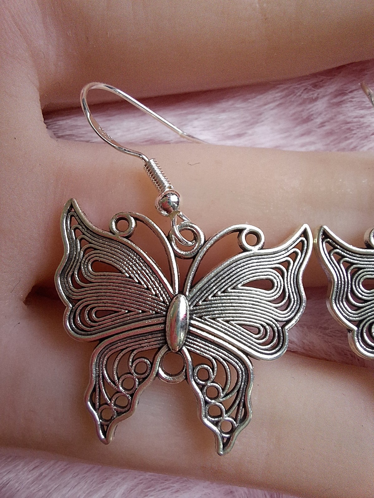 Silver Hook Earrings with Beautiful Butterfly Charm for Women Fashion Jewelry