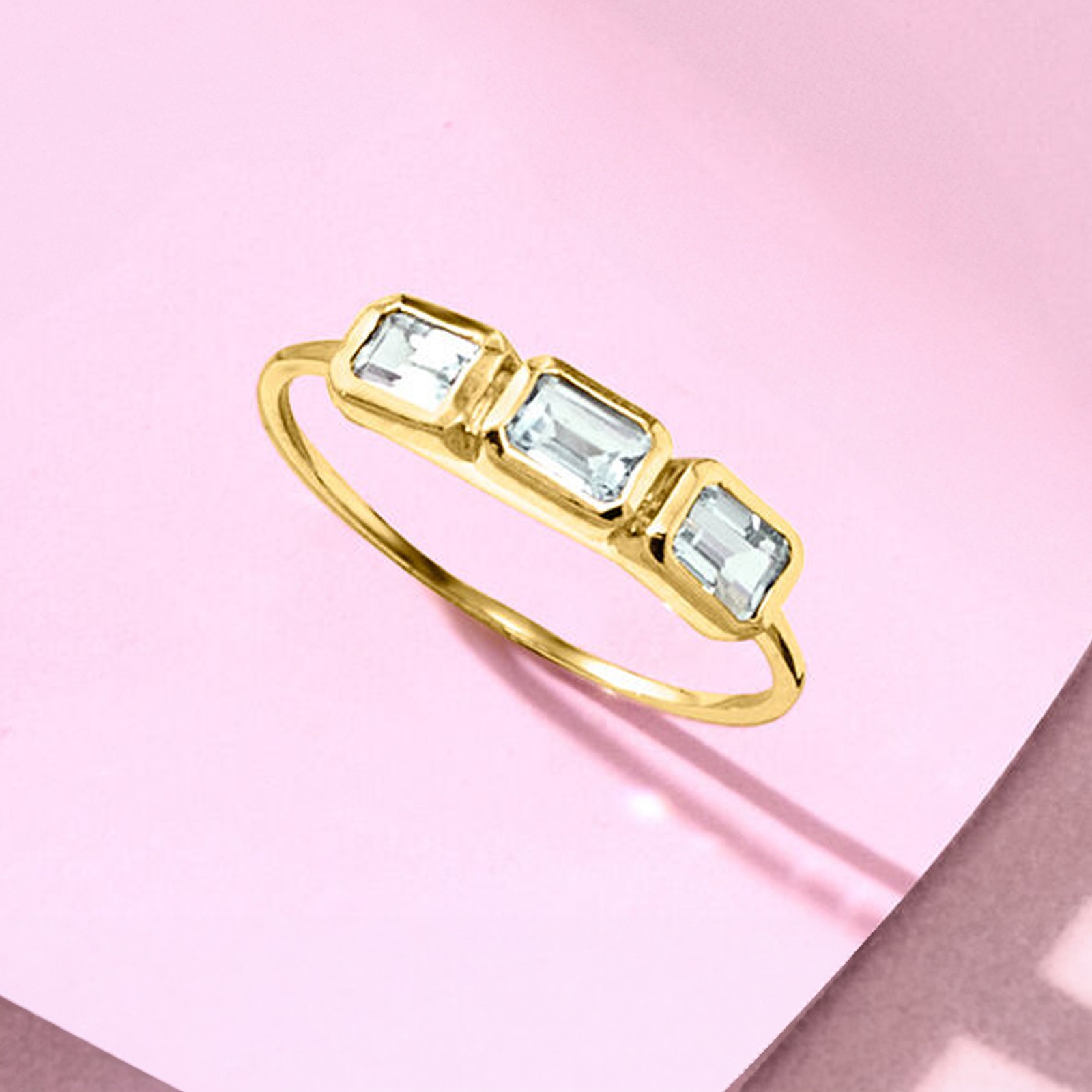 Pure Collection by Ross-Simons 0.70 ct. t.w. Aquamarine 3-Stone Ring in 14kt