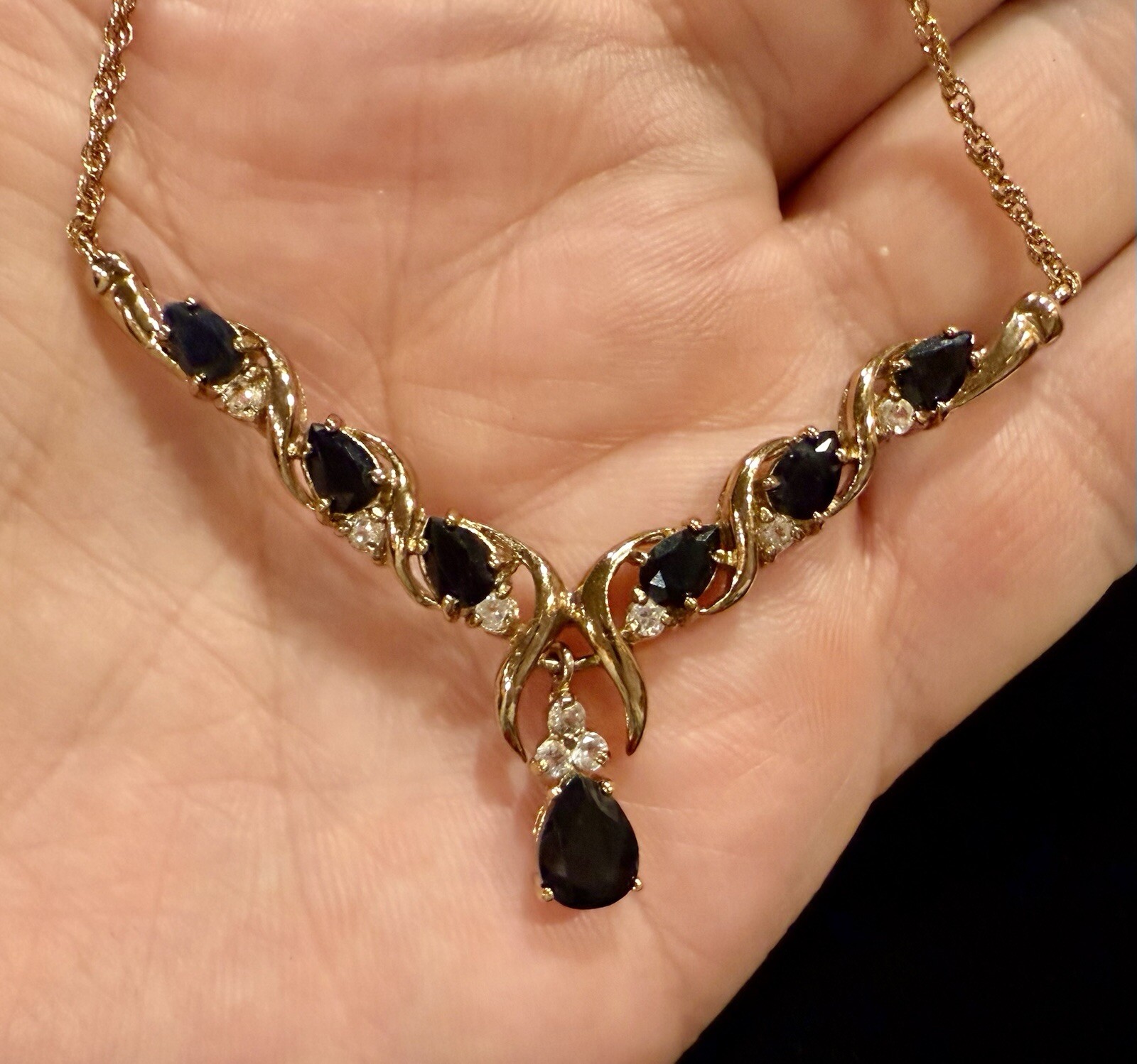Women’s 7.69 CTW Sapphire & Diamond Fine Necklace MRSP$1,600