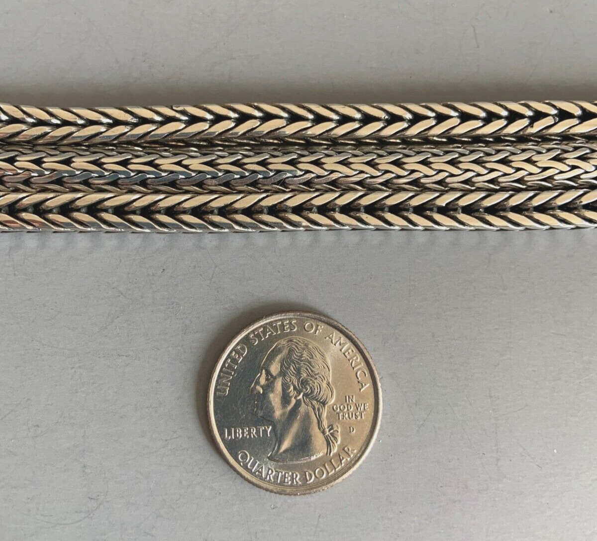 Sterling Silver 3-Strand Bali Style Foxtail Weave Woven 8″ Bracelet UNISEX 108g