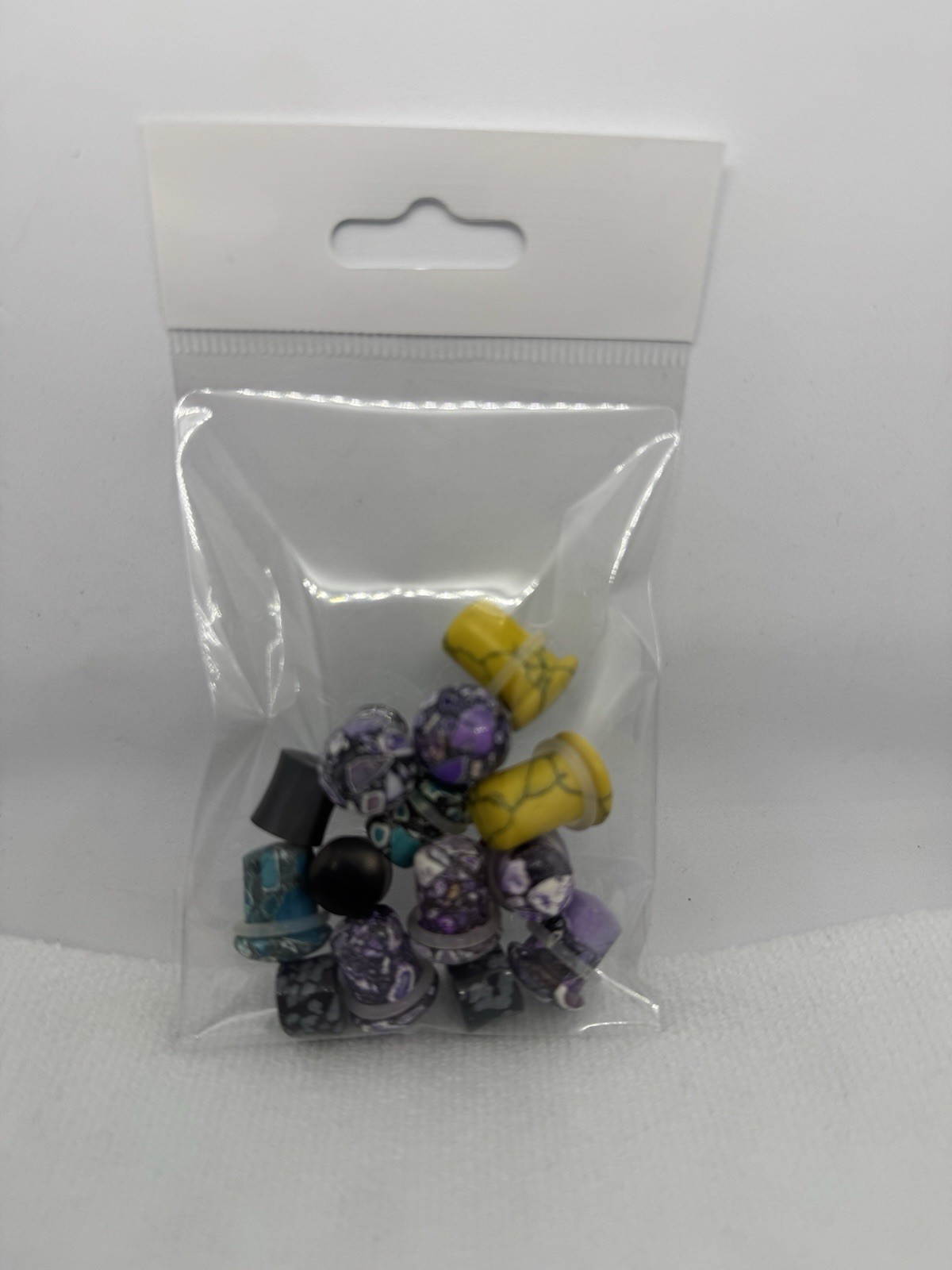 7 Pair 00g 10mm Natural Stone Ear Gauges River Collection