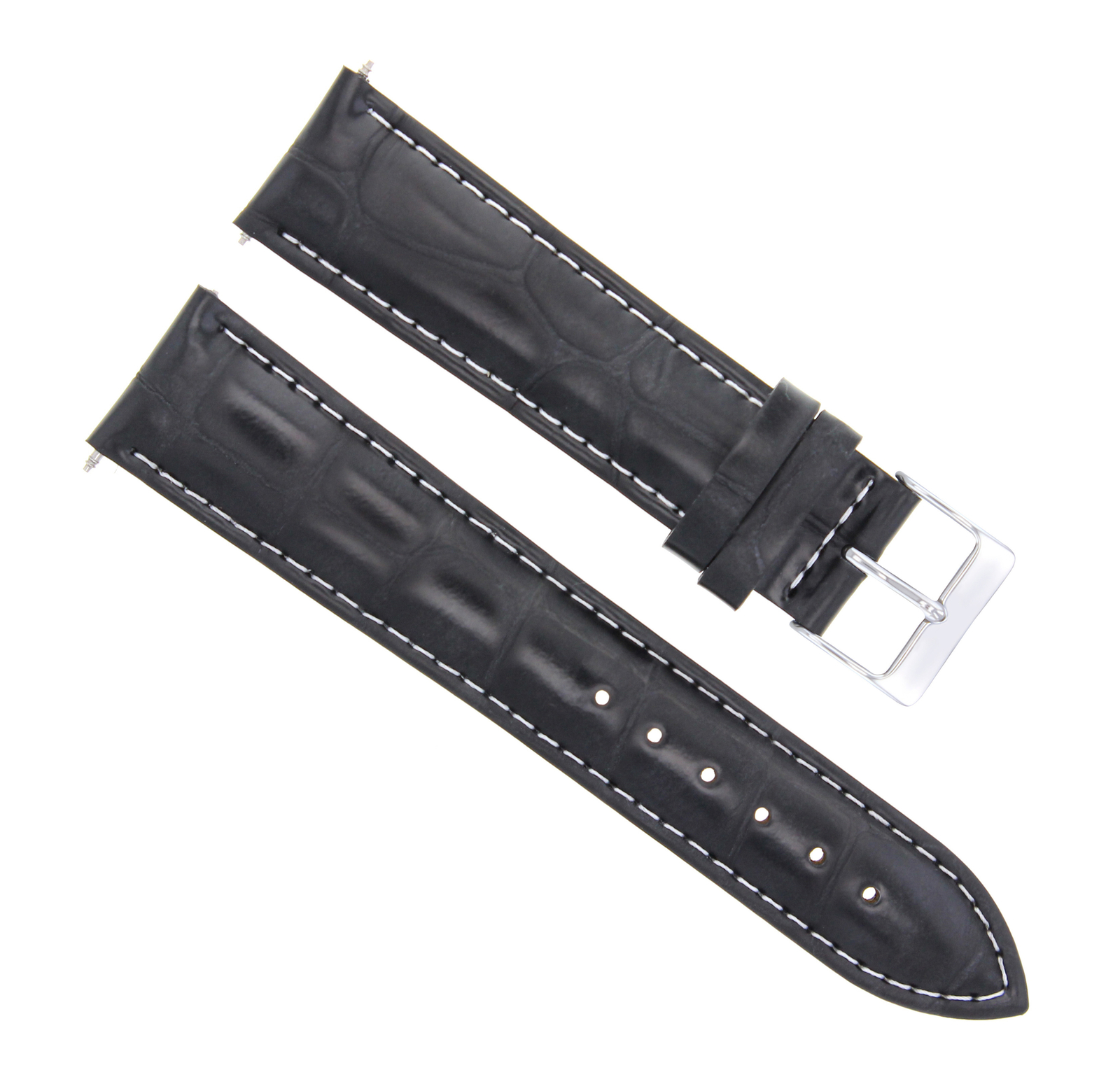 17-18-19-20-21-22-23-24MM LEATHER WATCH BAND STRAP FOR LONGINES WATCH WHITE STIT