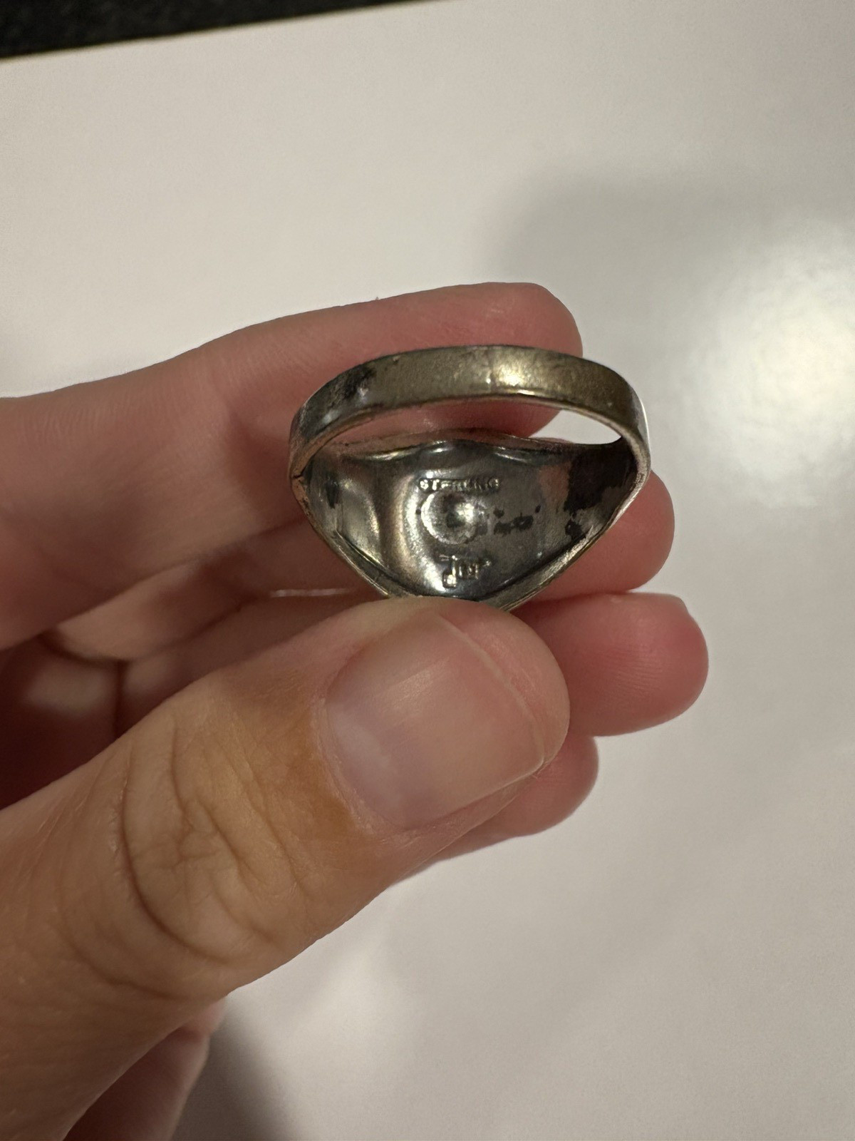 Bell Trading Post Native American Thunderbird Motif Ring Sterling Silver Size 8