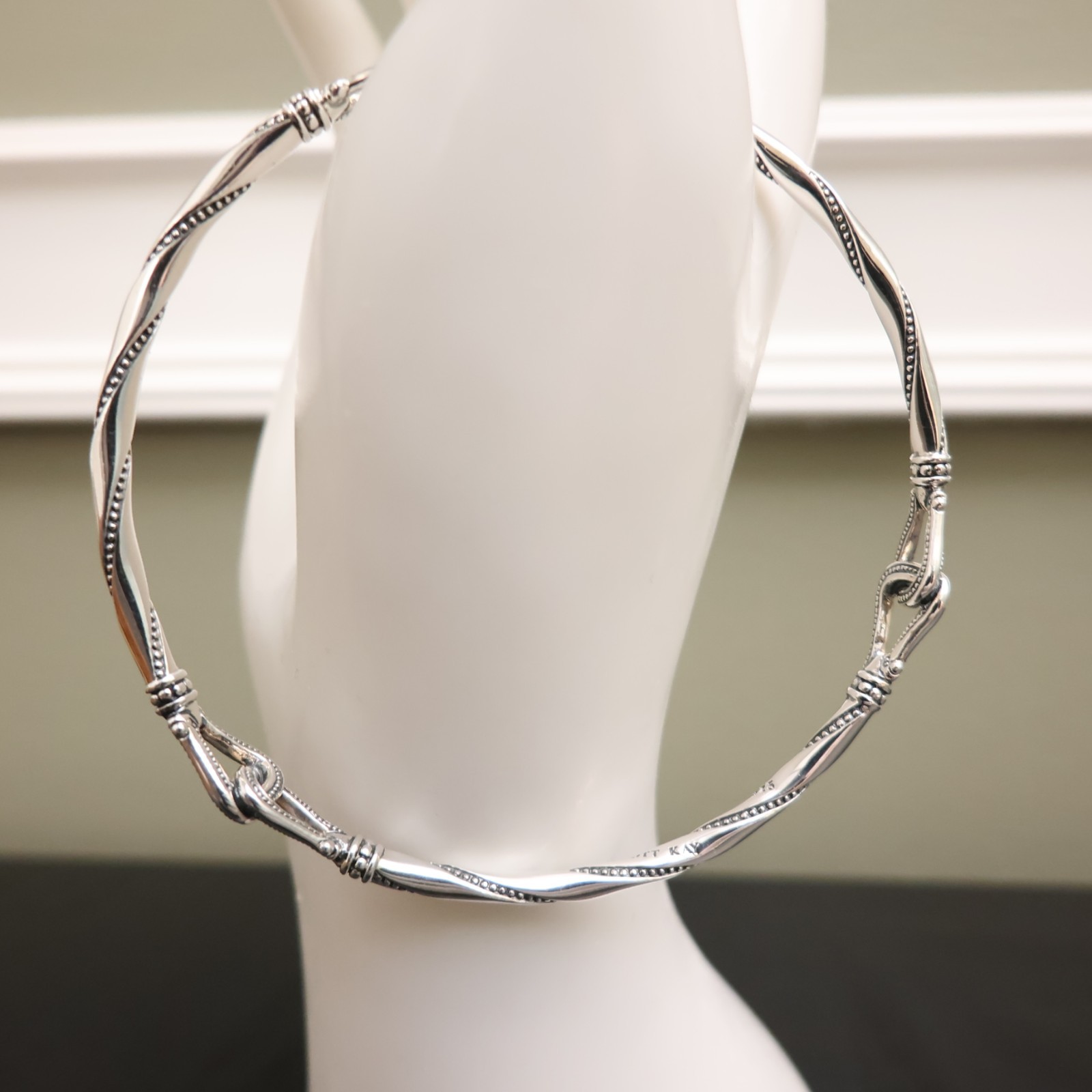 Scott Kay bracelet equestrian bangle rope pattern sterling silver 925 QVC signed