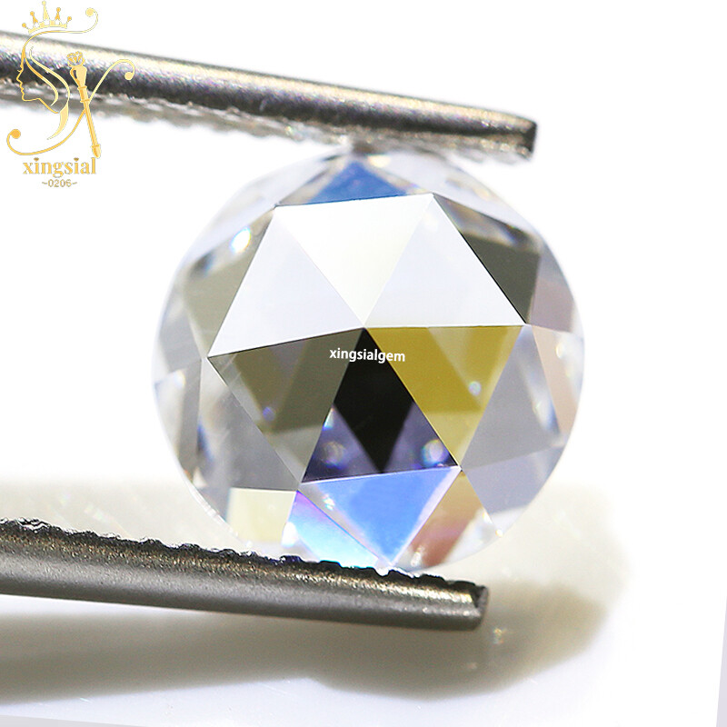 2mm-10mm D Color Moissanite Loose Stone Round Flat Bottom Rose Cut VVS1 For Ring