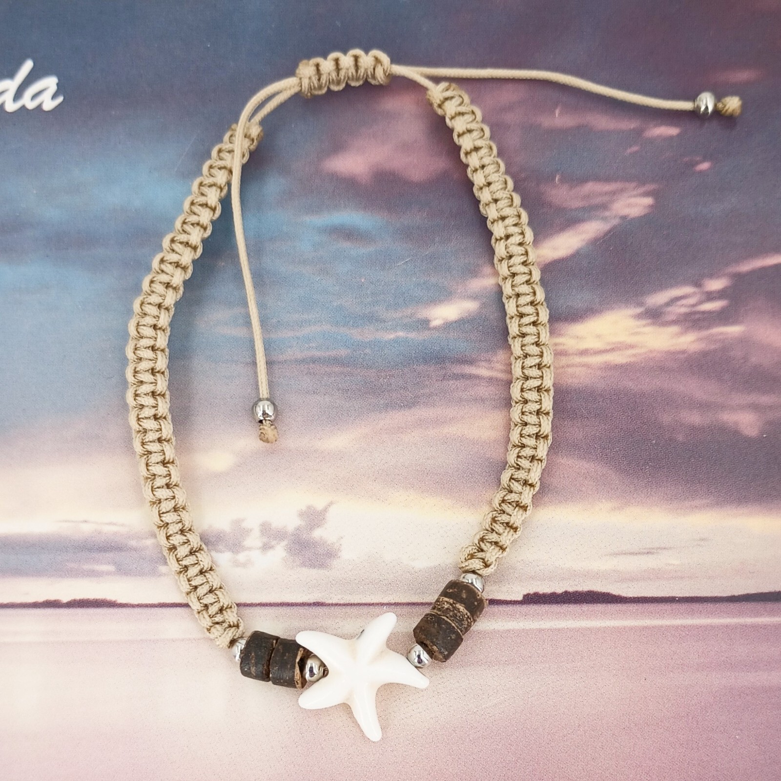 Sea Life Bracelet Adjustable Braided Cord 7 – 10 Inches or Beach Bracelet Set