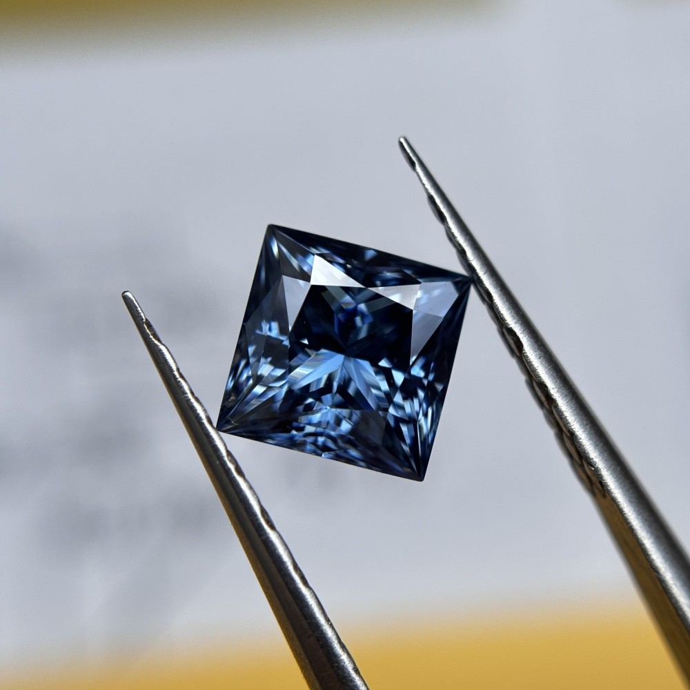 GRA Certificate Loose Moissanite Gemstone 1pcs 3.5×3.5mm-8x8mm Princess Sapphire