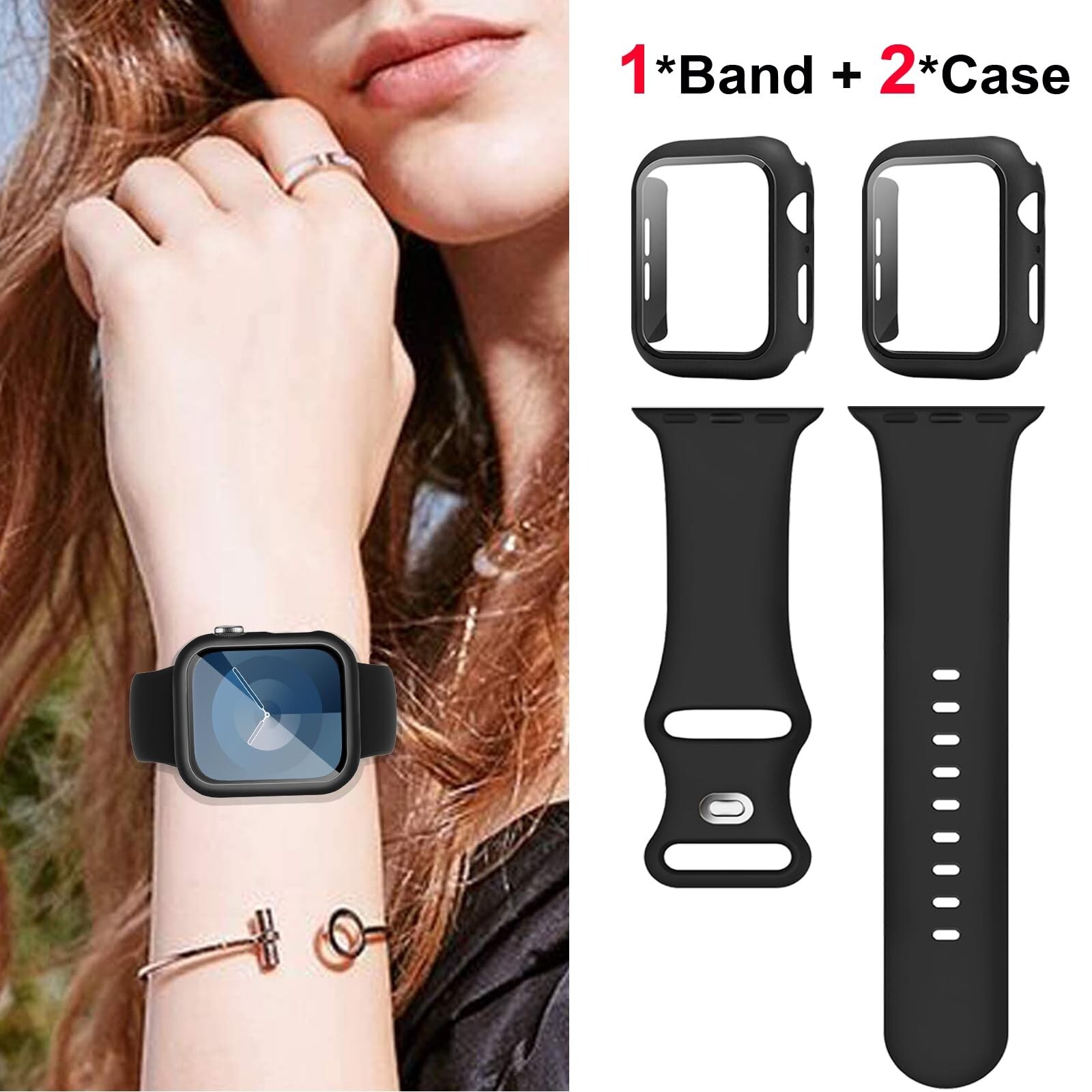 Sport Band and Case for Apple Watch Band 40mm 44mm 46mm 42mm 41mm 45mm 38mm i…
