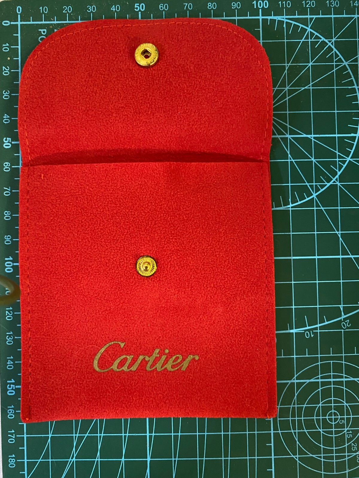 Cartier Suede Travel Watch Case Jewelry Pouch Bordeaux Red