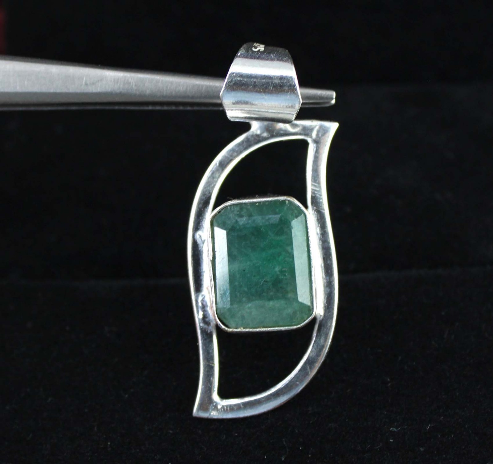 Colombian Green Emerald 9.99 Ct Natural Emerald Cut Gems Certified Men’s Pendant