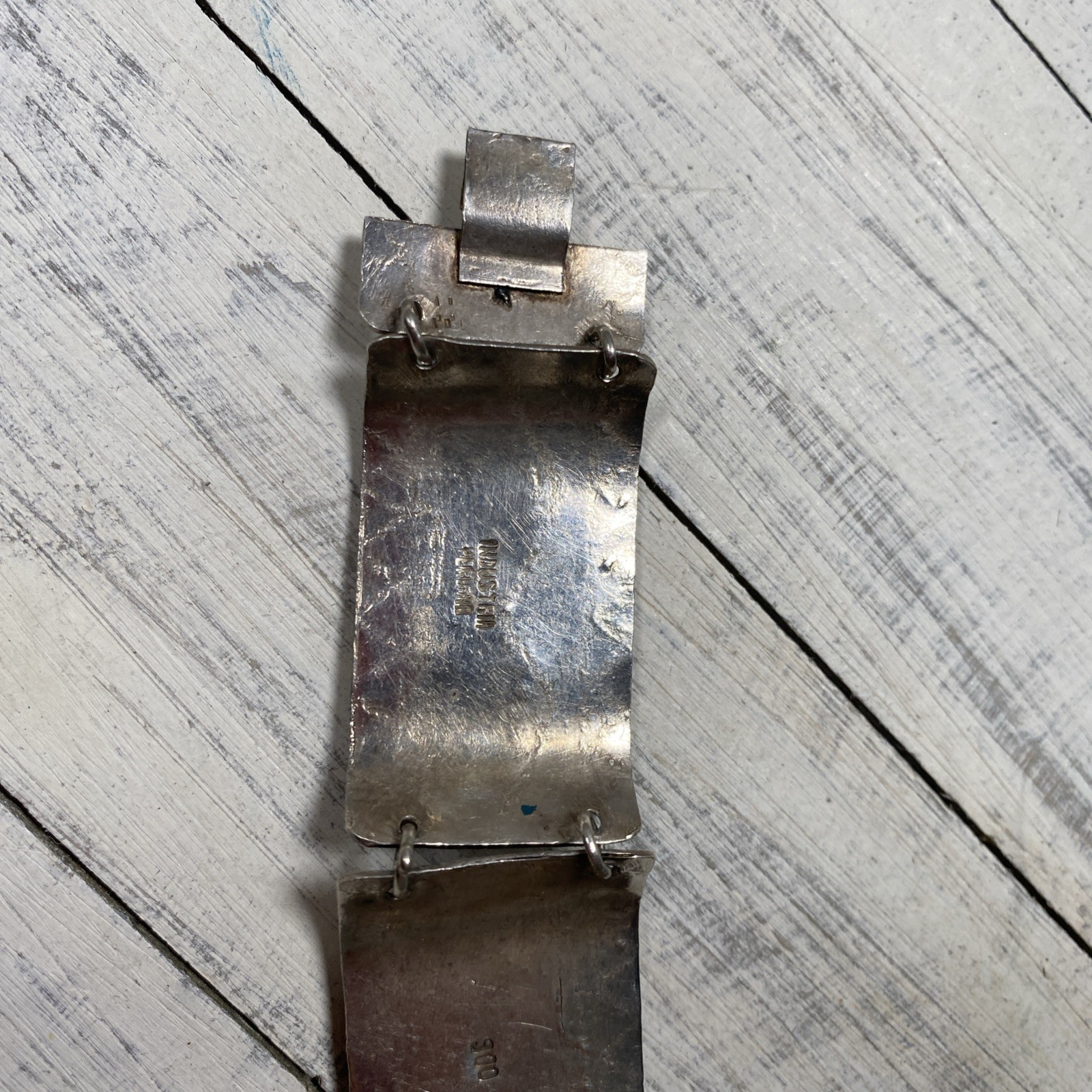 Peruvian Industries 900 Silver Vntg Linked Mayan & Alpaca Story Teller Bracelet