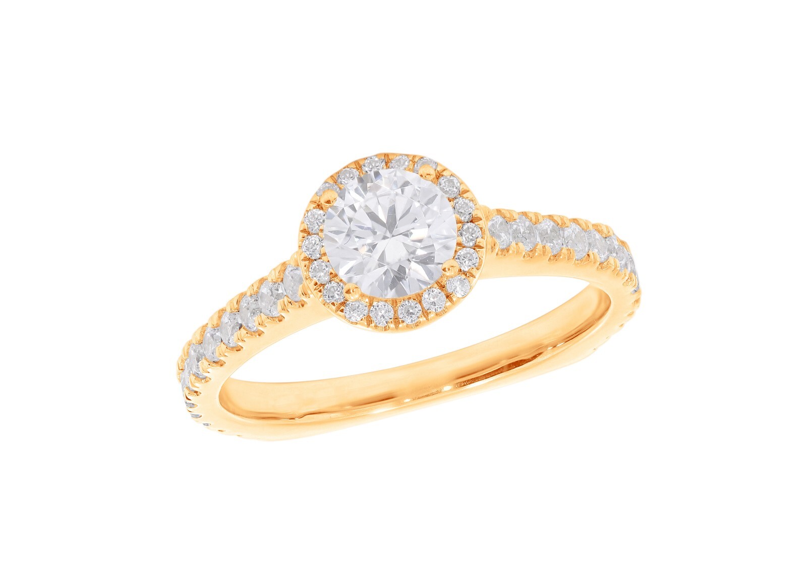 1.25 Carat Round Cut Moissanite Halo Engagement Ring in 925 Silver for Women