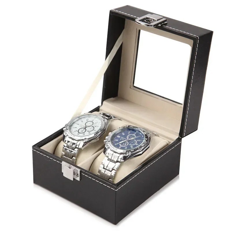 15 Slots PU Leather Wrist Watch Display Box Storage Holder Organizer Case A++